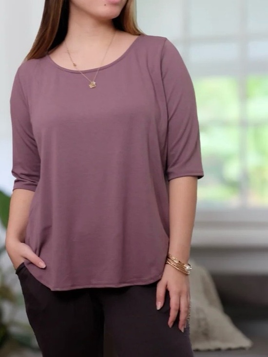 Allison Izu Tops - ALLISON IZU Hannah Top - Wisteria Soft Ponte